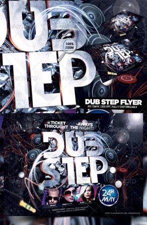 دانلود رایگان قالب آماده فتوشاپ Dub Step Flyer