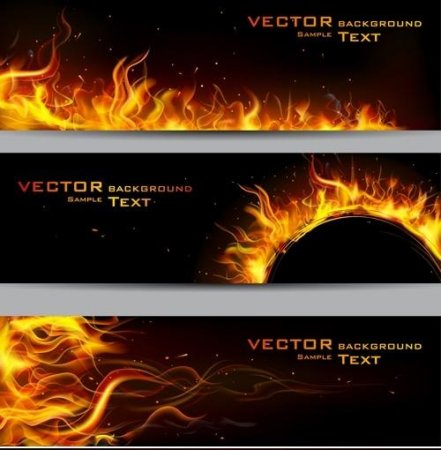 وکتور بنر لایه باز آتش