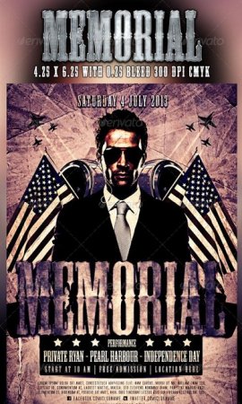 دانلود رایگان طرح لایه باز فتوشاپ Memorial Flyer