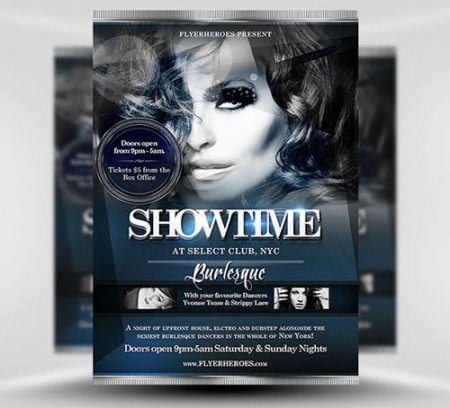 دانلود رایگان طرح لایه باز فتوشاپ Showtime Flyer