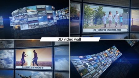 دانلود پروژه آماده افتر افکت-3D Video Wall