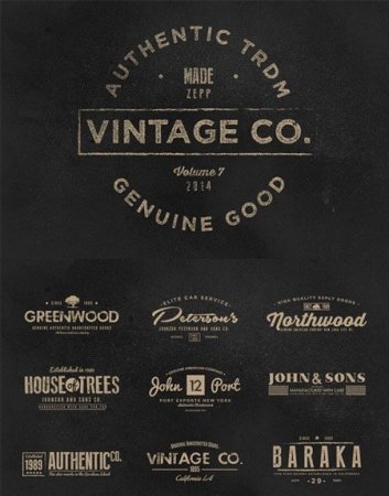 دانلود طرح اماده لوگو برای ساخت لوگو -Vintage Labels Logos
