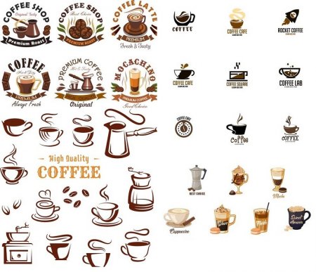 دانلود مجموعه لوگو های آماده قهوه کافی با طرح وکتور