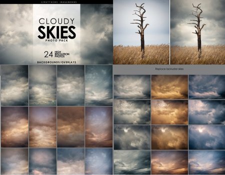 مجموعه 24 عکس آماده آسمان ابری مخصوص تغییر آسمان در فتوشاپ