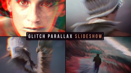 پروژه آماده افتر افکت اسلایدشو Glitch Parallax Slideshow