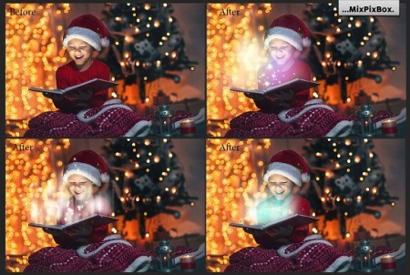 افکت عکس فتوشاپ نور های جادویی