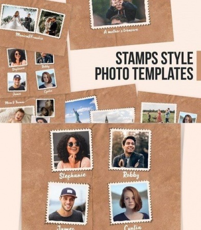 تمپلیت آماده Stamps Style برای عکس در فتوشاپ