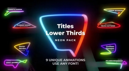 دانلود پروژه آماده پریمیر Lower Thirds Titles Neon 6