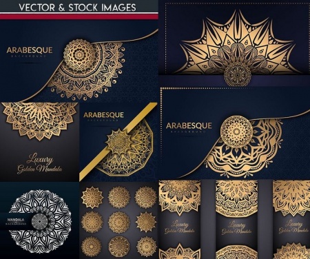 8 وکتور اسلیمی طلایی رایگان برای فتوشاپ gold decorative