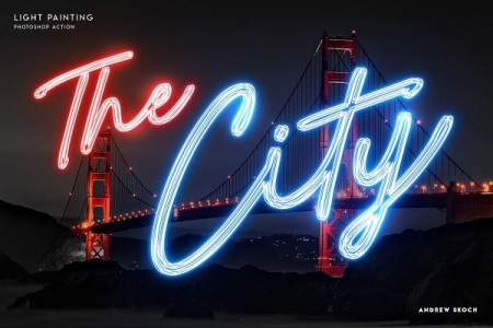 براش فتوشاپ متن نور های نئون