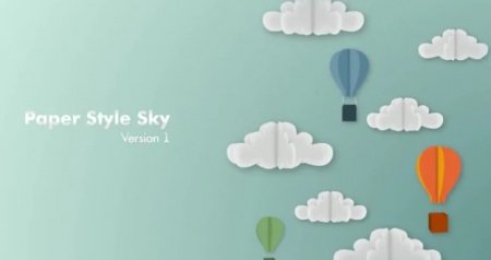 دانلود فوتیج آسمان کاغذی Paper Style Sky