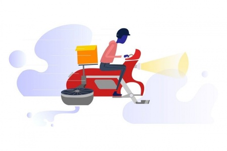 دانلود وکتور دلیوری و پیک موتوری غذا