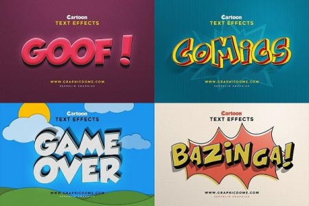 دانلود psd افکت متن کارتونی