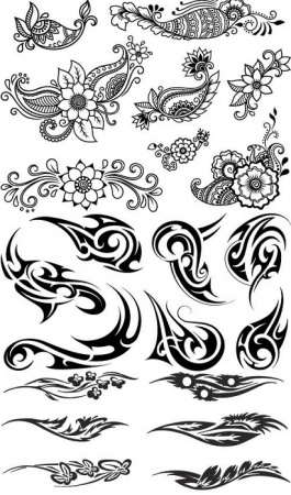 دانلود وکتور لایه باز تتو Tattoo Vector Set