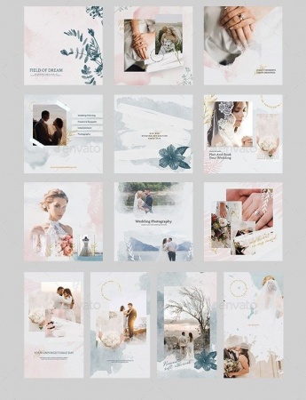 قالب پست اینستاگرام Wedding Instagram
