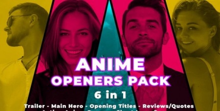 پروژه آماده پریمیر شروع فیلم Anime Openers Pack