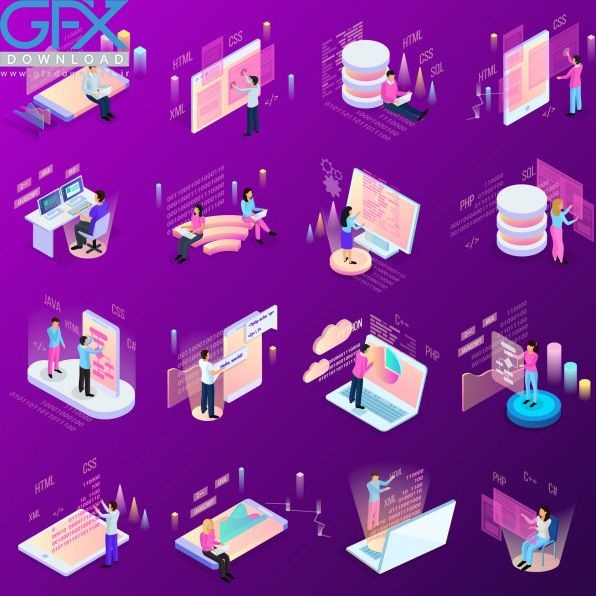 قالب اینفوگرافیک با نام Freelance programming