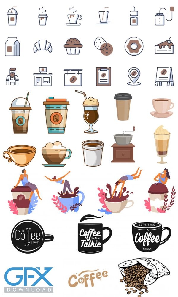 مجموعه وکتور قهوه