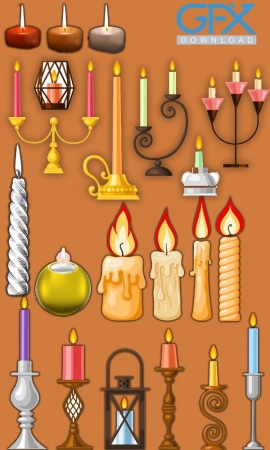 مجموعه وکتور لایه باز شمع