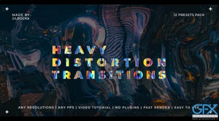 12 ترانزیشن آماده پریمیر Heavy Distortion