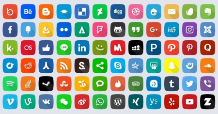 400 آیکون شبکه اجتماعی