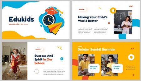 دانلود تم پاورپوینت آموزش کودک Edukids