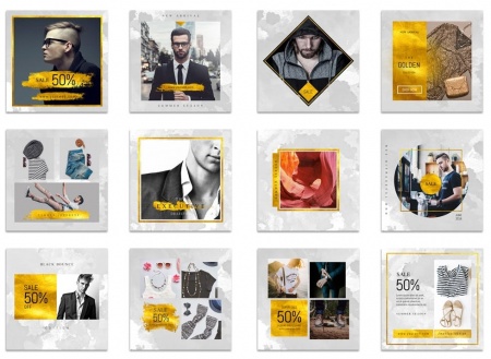 قالب لایه باز پست اینستاگرام برندینگ