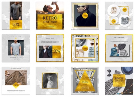 دانلود 50 قالب لایه باز پست اینستاگرام برندینگ