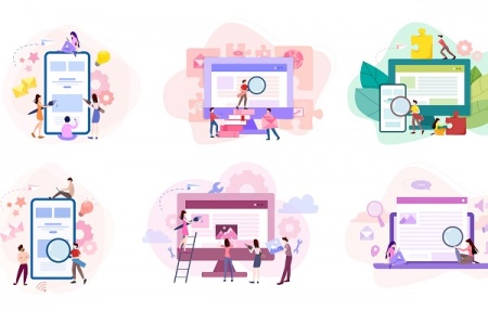 وکتور مجموعه بنر وب سایت