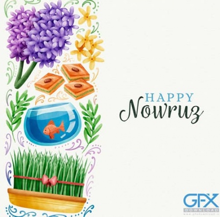 دانلود تصویر وکتور تبریک عید نوروز