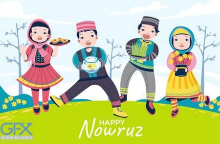 دانلود فایل وکتور جشن گرفتن عید نوروز