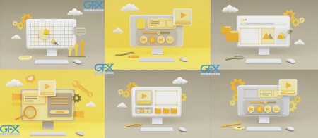 دانلود عکس صفحه نمایش کامپیوتر با اینفوگرافیک های 3بعدی