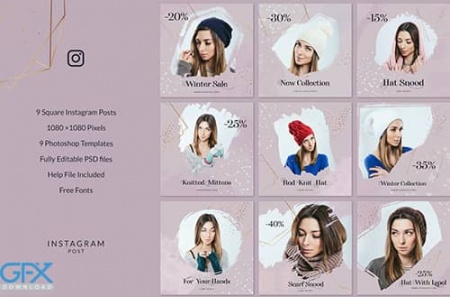 طرح لایه باز پست اینستاگرام فروشگاه آنلاین مد و زیبایی