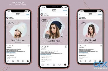 دانلود قالب پست اینستاگرام فروشگاه آنلاین فشن