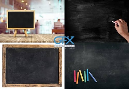 دانلود عکس مجموعه 5 تصویرتخته سیاه و گچ های رنگی