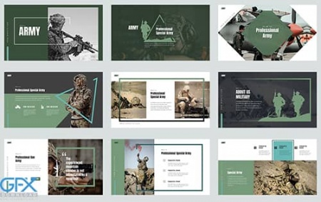 دانلود رایگان قالب پاورپوینت نظامی Army