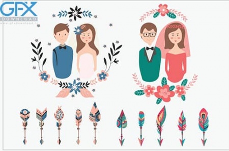 دانلود وکتور المان های مخصوص عروسی