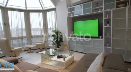 دانلود فوتیج پرده سبز اسکرین تلویزیون
