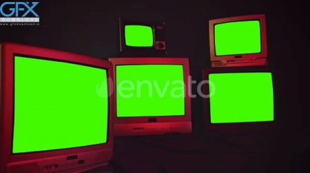 دانلود فوتیج پرده سبز 5 تلویزیون قدیمی