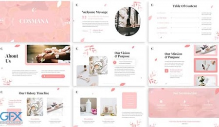 دانلود قالب آماده پاورپوینت صورتی Cosmana