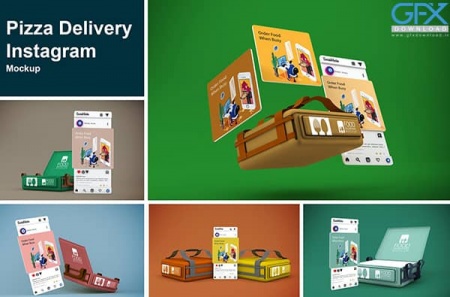 دانلود موکاپ لایه باز اینستاگرام پیتزا