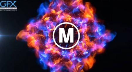 پروژه پریمیر نمایش لوگو با شعله های آتش