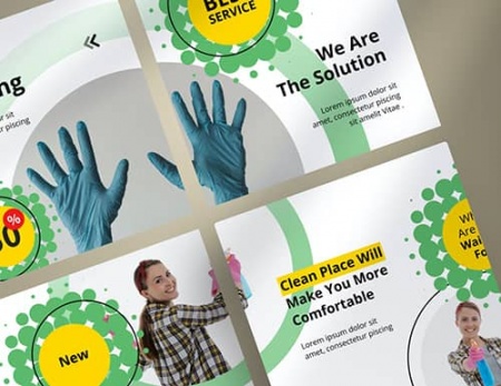 دانلود قالب پست اینستاگرام خدمات نظافت