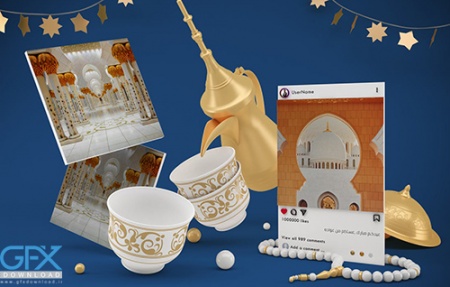 دانلود قالب پست اینستاگرام لایه باز عید فطر