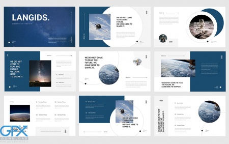 دانلود قالب پاورپوینت فضایی Langids