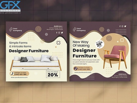 دانلود 4 پست اینستاگرام مبلمان