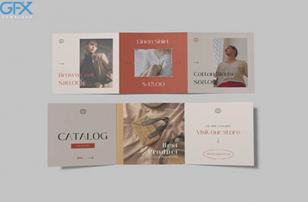 موکاپ لایه باز بروشور مربعی