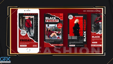 قالب پست و استوری اینستاگرام تخفیف جمعه سیاه