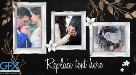 پروژه افتر افکت اسلایدشو سفید طلایی گل دار