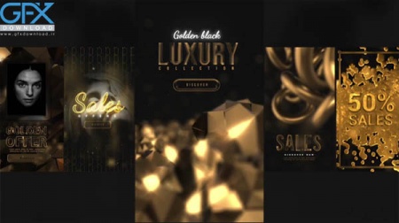 پروژه افتر افکت استوری اینستاگرام مشکی طلایی